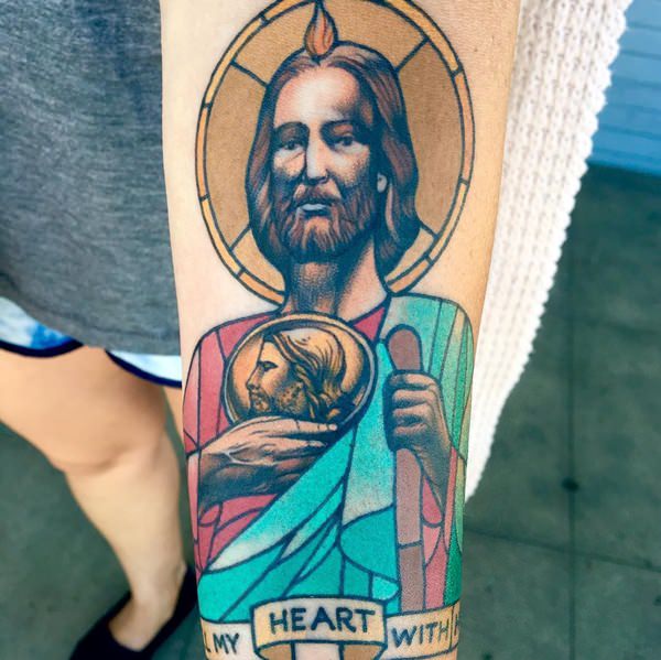 Stained glass tattoos design, idea 44