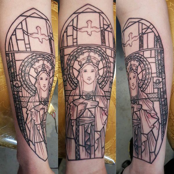Stained glass tattoos design, idea 45