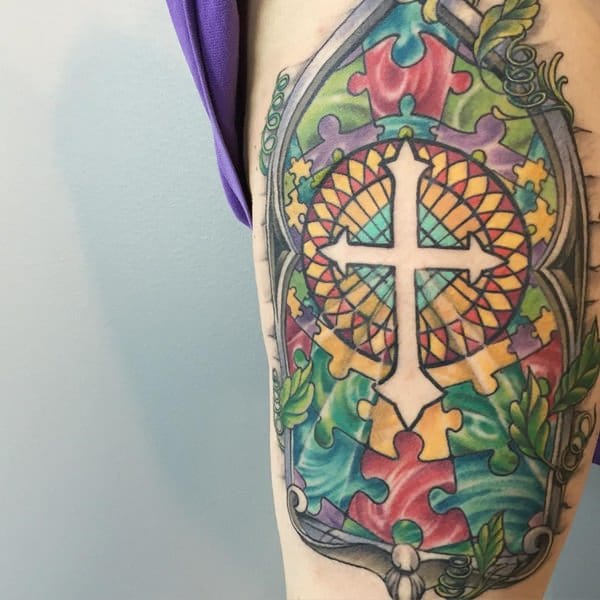 Stained glass tattoos design, idea 46