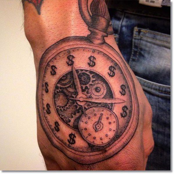 Pocket watch tattoos design, idea 72