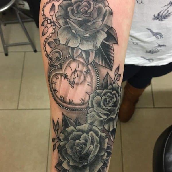 Pocket watch tattoos design, idea 74
