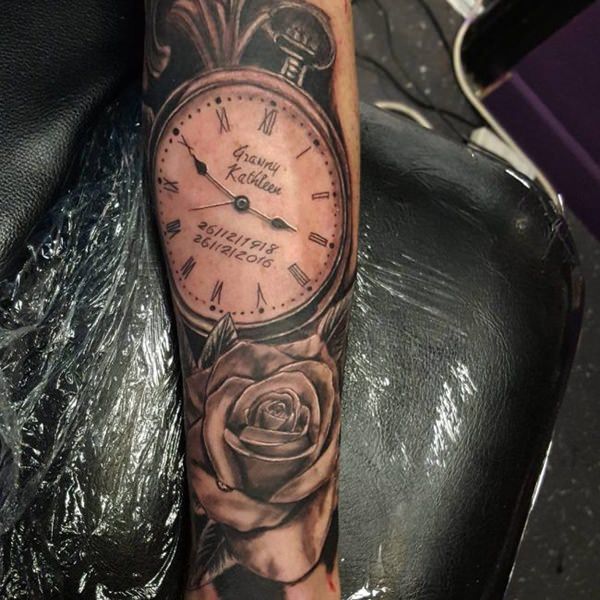Pocket watch tattoos design, idea 77
