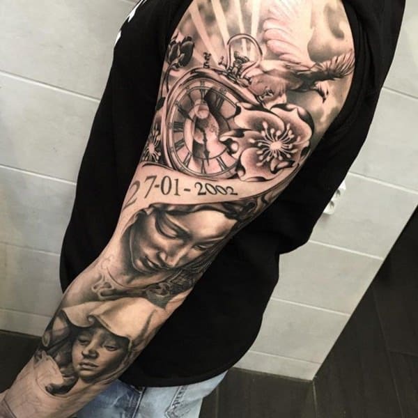 Pocket watch tattoos design, idea 78