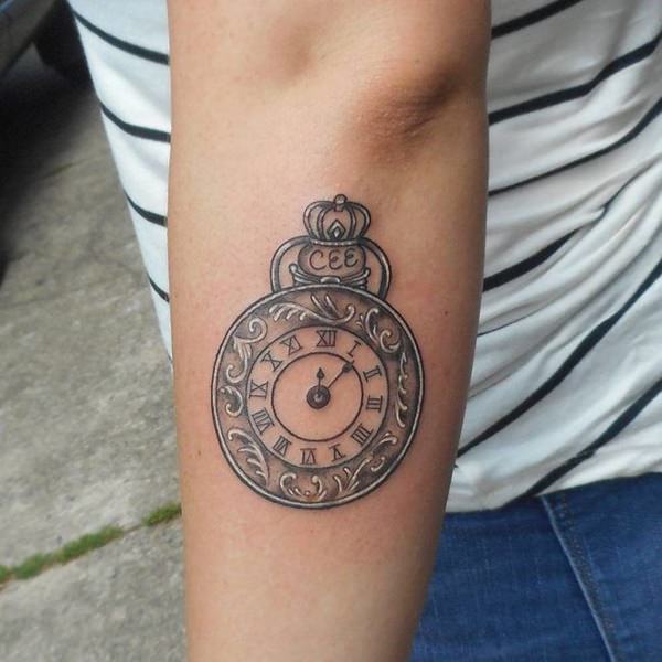 Pocket watch tattoos design, idea 83