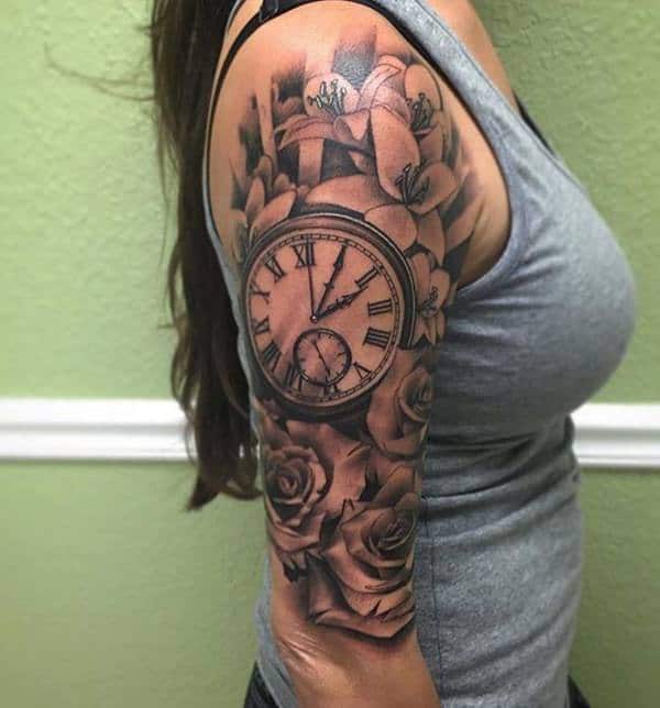 Pocket watch tattoos design, idea 84