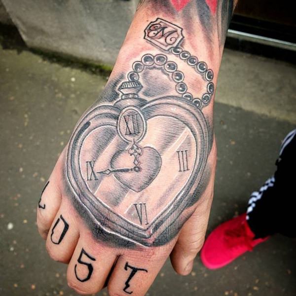 Pocket watch tattoos design, idea 86