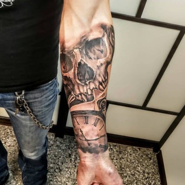 Pocket watch tattoos design, idea 87