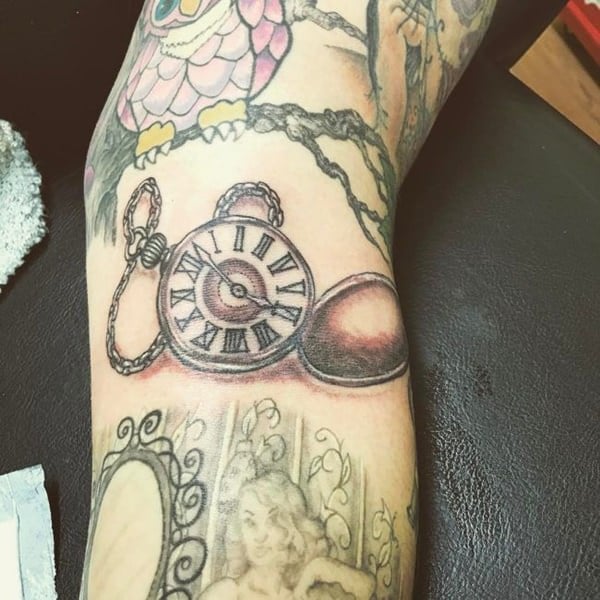Pocket watch tattoos design, idea 93