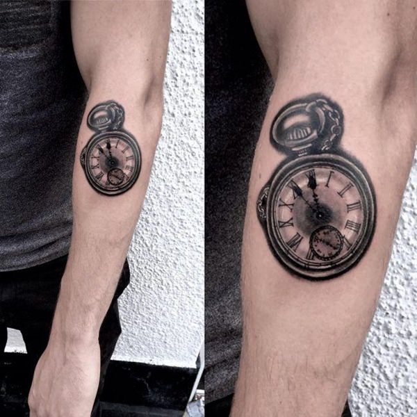 Pocket watch tattoos design, idea 98