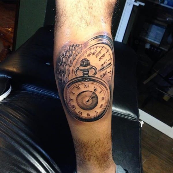 Pocket watch tattoos design, idea 103