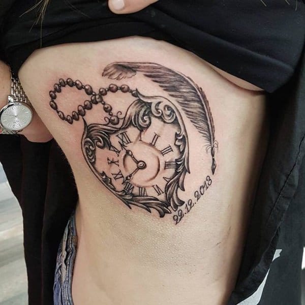 Pocket watch tattoos design, idea 109