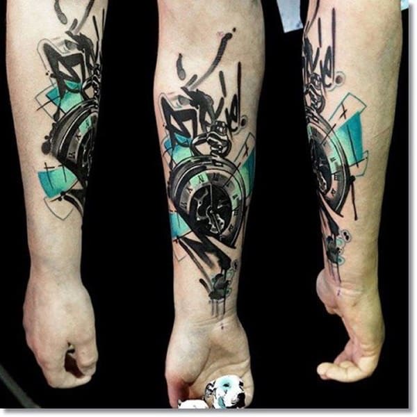 Pocket watch tattoos design, idea 51