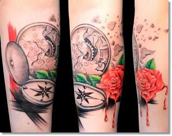 Pocket watch tattoos design, idea 56