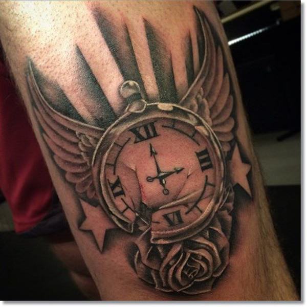 Pocket watch tattoos design, idea 57