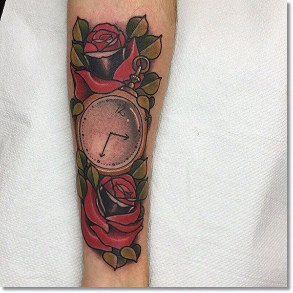 Pocket watch tattoos design, idea 62