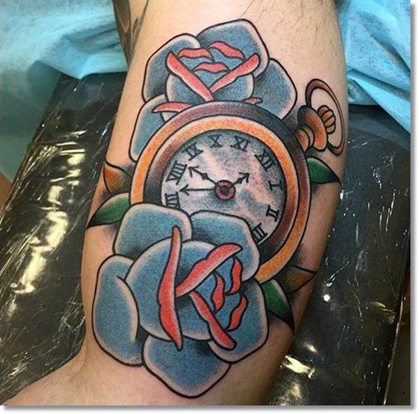 Pocket watch tattoos design, idea 63