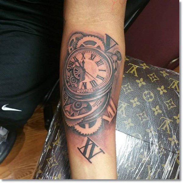 Pocket watch tattoos design, idea 67