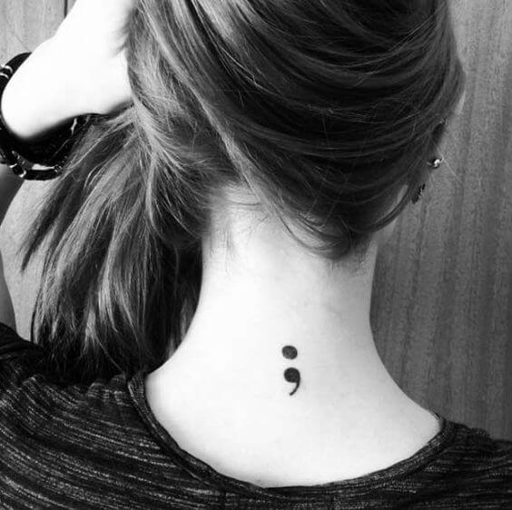 Semicolon tattoos design, idea 2