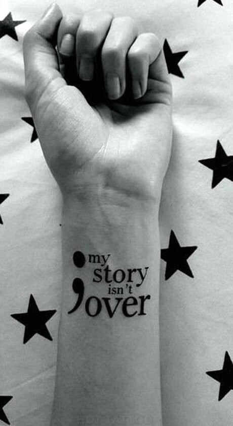 Semicolon tattoos design, idea 6