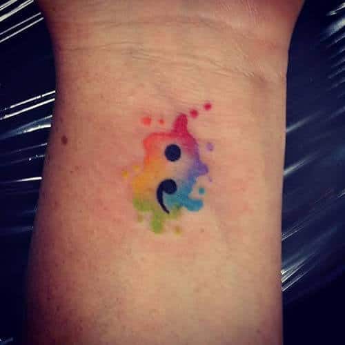Semicolon tattoos design, idea 7