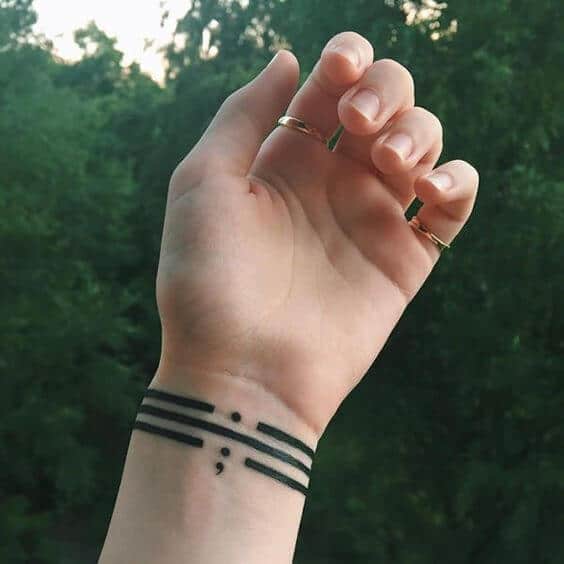Semicolon tattoos design, idea 8