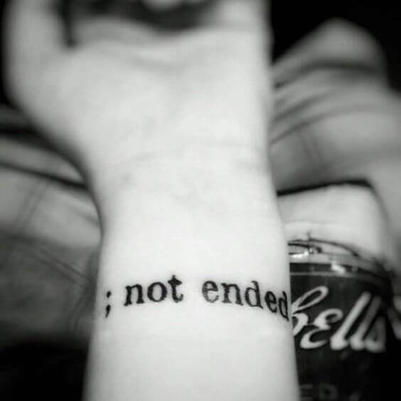 Semicolon tattoos design, idea 11