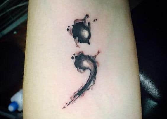 Semicolon tattoos design, idea 16