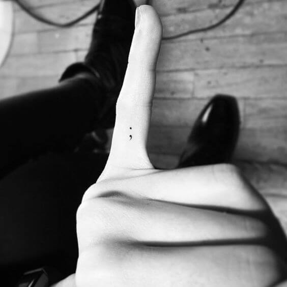 Semicolon tattoos design, idea 18