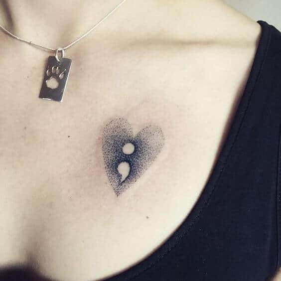 Semicolon tattoos design, idea 25