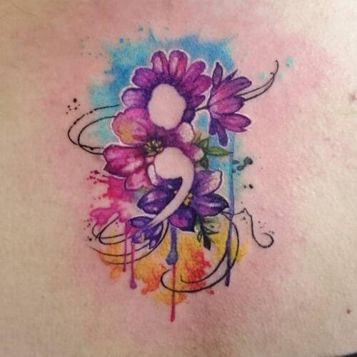 Semicolon tattoos design, idea 27