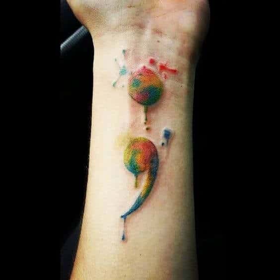 Semicolon tattoos design, idea 28