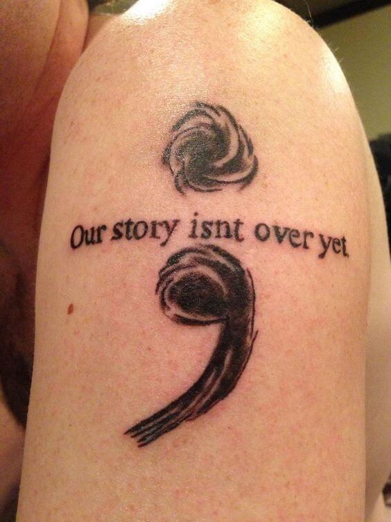 Semicolon tattoos design, idea 31