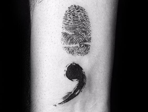 Semicolon tattoos design, idea 33