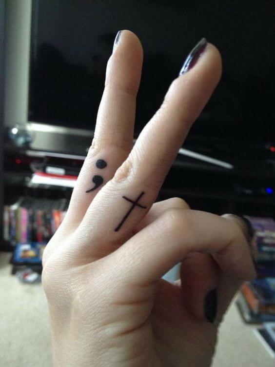 Semicolon tattoos design, idea 38