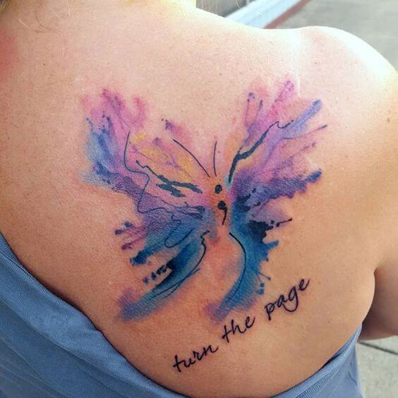 Semicolon tattoos design, idea 42