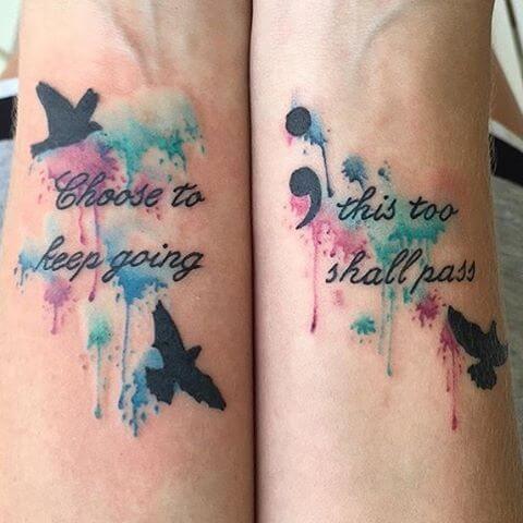 Semicolon tattoos design, idea 44