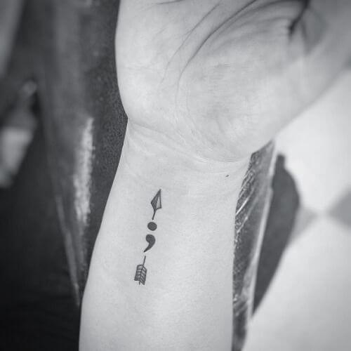 Semicolon tattoos design, idea 45