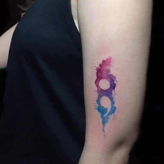 Semicolon tattoos design, idea 49