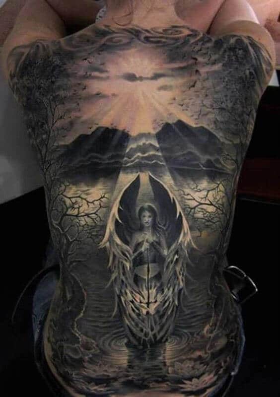 Angel tattoos design, idea 4