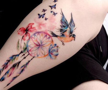 Dream catcher tattoos design, idea 34
