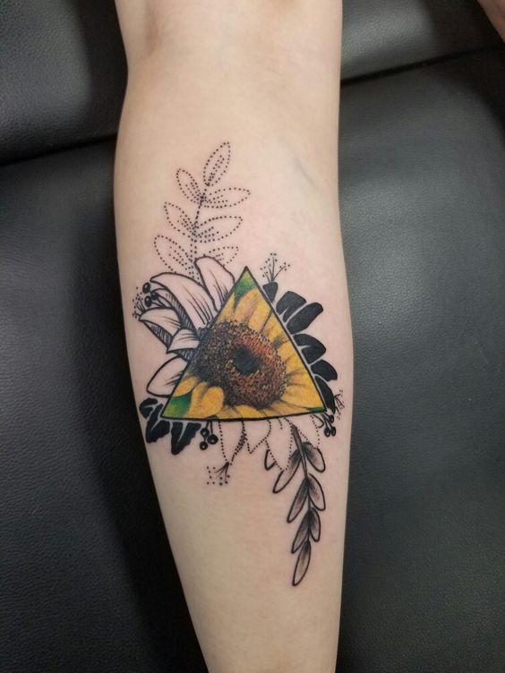 Sunflower tattoos design, idea 2