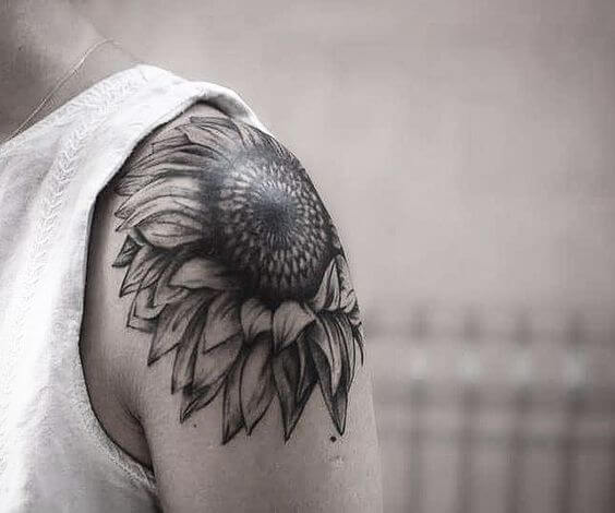 Sunflower tattoos design, idea 8