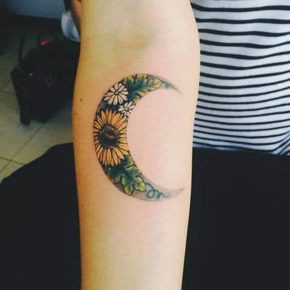 Sunflower tattoos design, idea 10