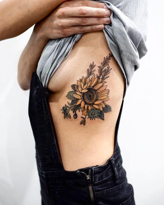 Sunflower tattoos design, idea 13