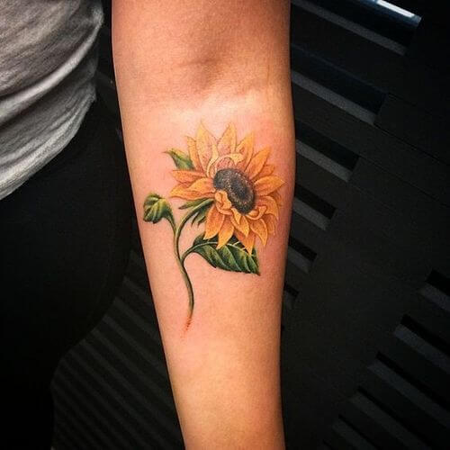 Sunflower tattoos design, idea 17
