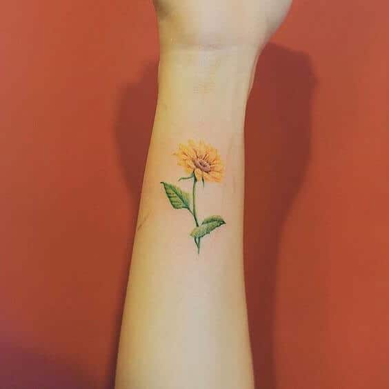Sunflower tattoos design, idea 18