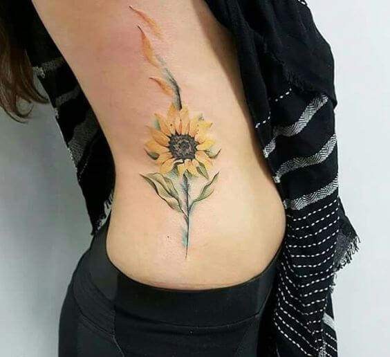 Sunflower tattoos design, idea 19