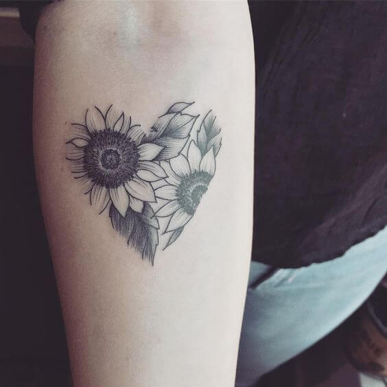 Sunflower tattoos design, idea 20