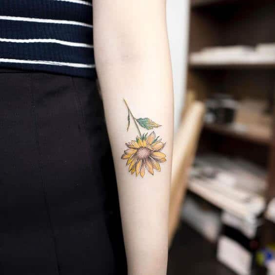 Sunflower tattoos design, idea 25