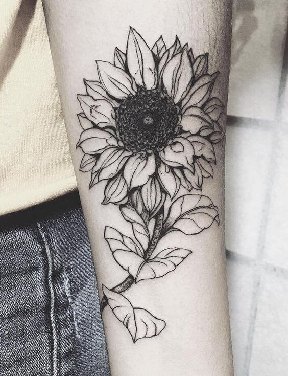 Sunflower tattoos design, idea 28